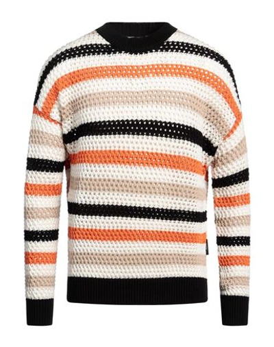 Msgm Man Sweater Orange Size L Cotton