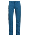 Boglioli Man Pants Azure Size 38 Cotton, Elastane In Blue