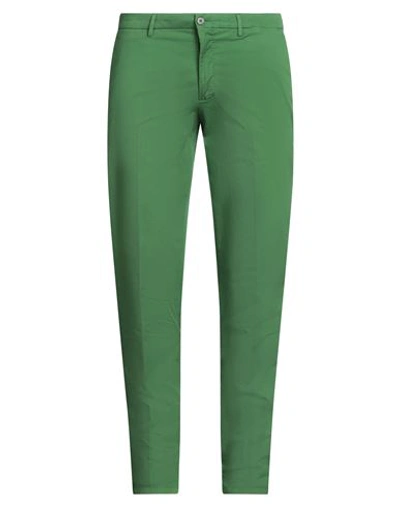 Boglioli Man Pants Light Green Size 32 Cotton, Elastane