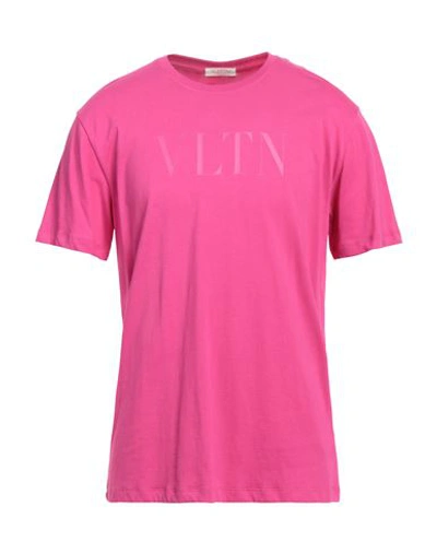 Valentino Garavani Man T-shirt Fuchsia Size 3xl Cotton In Pink