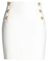 Balmain Woman Mini Skirt Off White Size 10 Cotton, Polyamide, Metallic Polyester In Off White