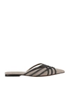 Brunello Cucinelli Suede Flat In Grey