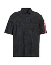 ALPHA INDUSTRIES ALPHA INDUSTRIES MAN SHIRT BLACK SIZE M COTTON, ELASTANE