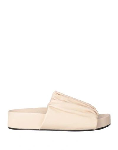 Jil Sander Woman Sandals Blush Size 11 Soft Leather In Light Pink