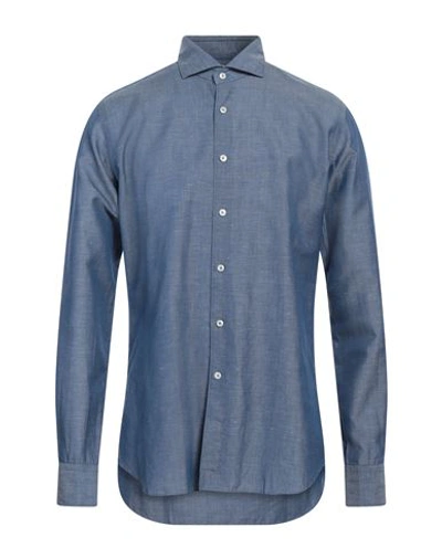 Xacus Man Shirt Slate Blue Size 16 Cotton, Hemp