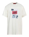 424 Fourtwofour Man T-shirt Ivory Size Xl Cotton, Polyamide, Elastane In White