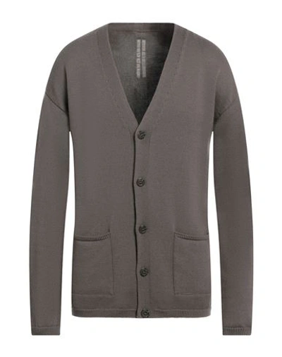Rick Owens Man Cardigan Lead Size Xl Virgin Wool In Grey