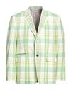 Thom Browne Man Blazer Light Green Size 3 Cotton