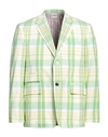 Thom Browne Cotton Madras Blazer With District Check Pattern In Green