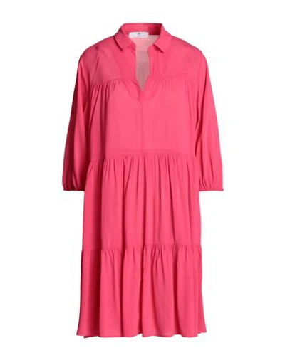 Anna Seravalli Woman Midi Dress Fuchsia Size 6 Viscose, Elastane In Pink