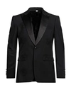 BURBERRY BURBERRY MAN BLAZER BLACK SIZE 40 WOOL, COTTON, SILK