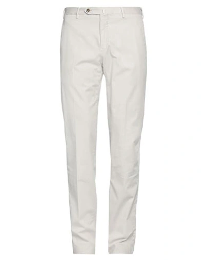 Pt Torino Man Pants Light Grey Size 42 Cotton, Elastane In Grey