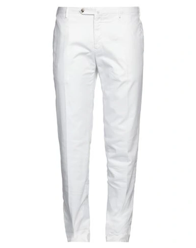 Pt Torino Man Pants White Size 40 Cotton, Elastane In White