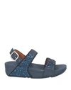Fitflop Woman Sandals Midnight Blue Size 8 Textile Fibers