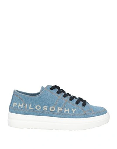 Philosophy Di Lorenzo Serafini Woman Sneakers Blue Size 10 Textile Fibers