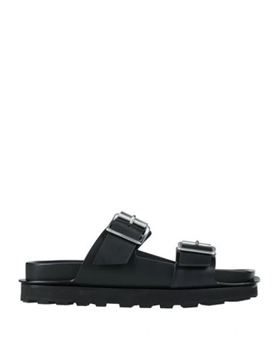 Jil Sander Man Sandals Black Size 9 Soft Leather