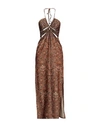 4giveness Woman Maxi Dress Brown Size L Polyester, Elastane, Polyamide In Brown