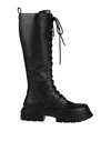 Steve Madden Woman Boot Black Size 8 Leather In Black
