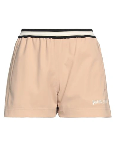 Palm Angels Side Stripe Track Shorts In Beige