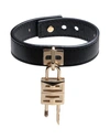 GIVENCHY GIVENCHY WOMAN BRACELET BLACK SIZE II SOFT LEATHER, METAL