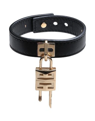 Givenchy Woman Bracelet Black Size I Soft Leather, Metal