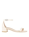 Stuart Weitzman Woman Sandals White Size 10.5 Soft Leather In Pink