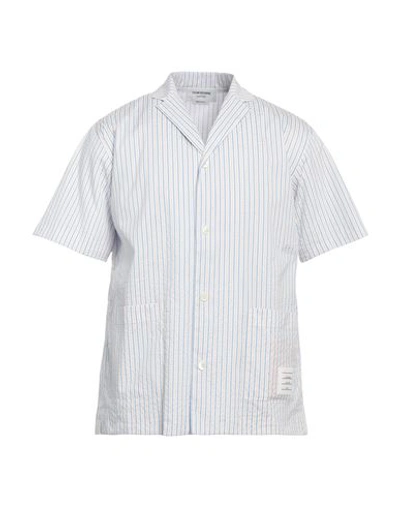 Thom Browne Man Shirt Light Blue Size 3 Polyamide, Elastomultiester, Polyester