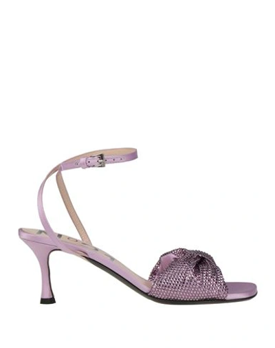 N°21 Woman Sandals Lilac Size 10 Textile Fibers In Purple