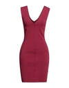 Rick Owens Woman Mini Dress Garnet Size S Viscose, Polyester, Polyamide, Elastane In Purple