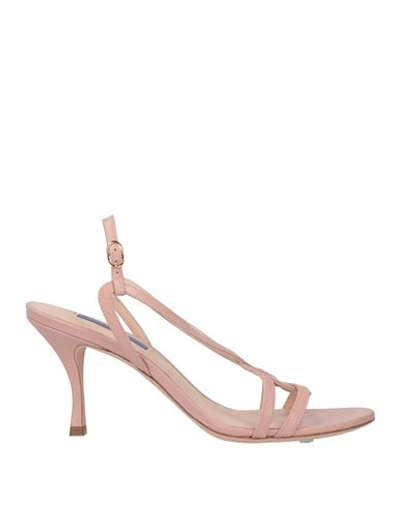 Stuart Weitzman Woman Sandals Pastel Pink Size 9.5 Leather