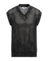 Msgm Man Sweater Black Size Xl Cotton In Black