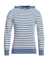 Messagerie Man Sweater Slate Blue Size 42 Cotton, Polyamide In Blue