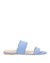 Stuart Weitzman Woman Sandals Light Blue Size 11.5 Soft Leather