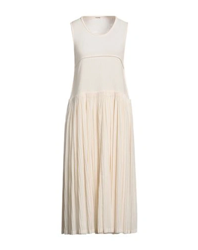 Jil Sander Woman Midi Dress Cream Size 0 Cotton, Polyester In White