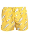 Neil Barrett Man Swim Trunks Yellow Size Xxl Polyester