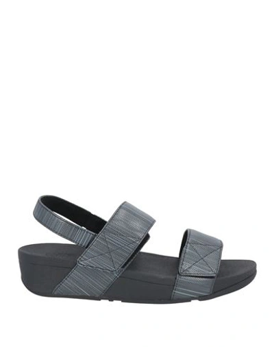 Fitflop Woman Sandals Black Size 9 Textile Fibers