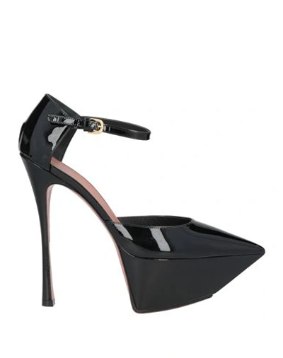 Amina Muaddi Woman Pumps Black Size 11 Leather