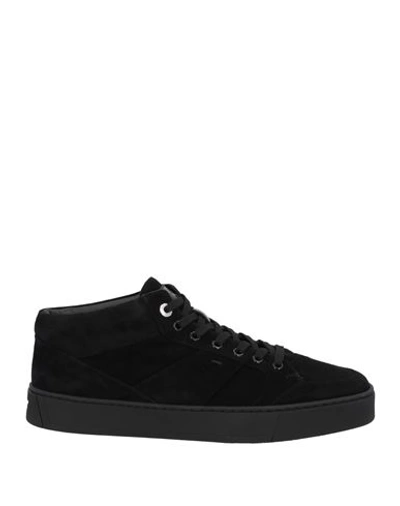 Santoni Man Sneakers Black Size 12 Soft Leather