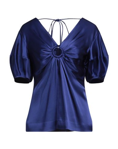 Stella Mccartney Woman Top Blue Size 8-10 Acetate, Viscose In Blue