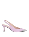 N°21 70mm Contrast-toe Slingback Pumps In Purple