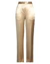 VICTORIA BECKHAM VICTORIA BECKHAM WOMAN PANTS GOLD SIZE 8 VISCOSE, POLYESTER