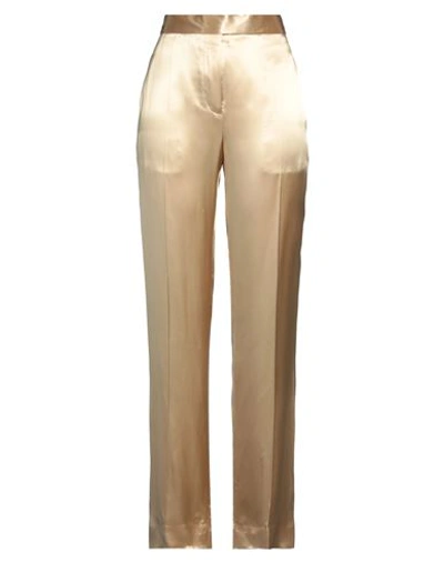 Victoria Beckham Woman Pants Gold Size 10 Viscose, Polyester