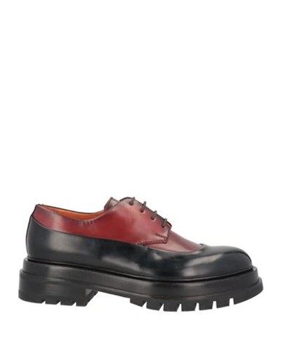 Santoni Man Lace-up Shoes Brick Red Size 9.5 Soft Leather