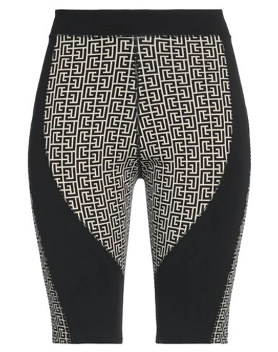Balmain Woman Shorts & Bermuda Shorts Black Size M Cotton, Elastane