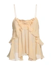 ISABEL MARANT ISABEL MARANT WOMAN TOP OCHER SIZE 8 SILK