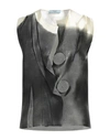 Prada Print Silk Asymmetric Top In Grey