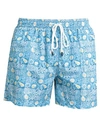 Fedeli Man Swim Trunks Azure Size M Recycled Polyester In Blue