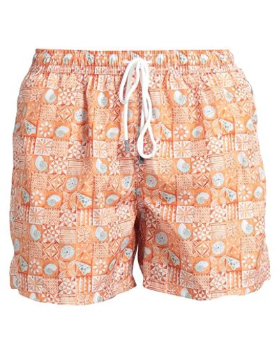 Fedeli Man Swim Trunks Orange Size Xxl Recycled Polyester