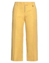 JACQUEMUS JACQUEMUS WOMAN CROPPED PANTS YELLOW SIZE 8 LINEN, VISCOSE, POLYESTER