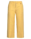 JACQUEMUS JACQUEMUS WOMAN PANTS YELLOW SIZE 8 LINEN, VISCOSE, POLYESTER